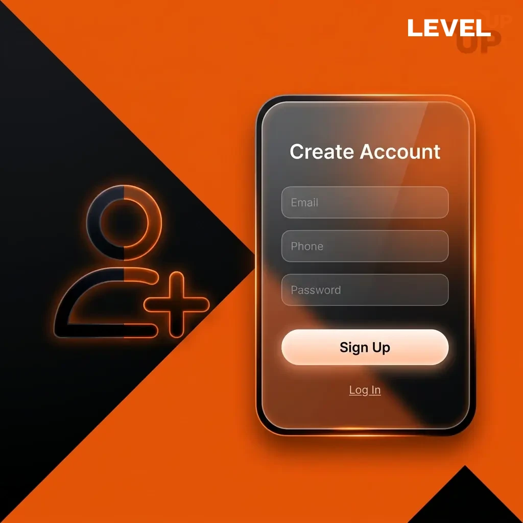 Step-by-step Level Up Casino registration guide for Australian players showing signup form and account setup process.
