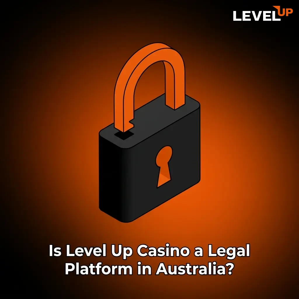 Curacao-licensed Level Up Casino logo with Australian legal offshore gambling platform trust indicators