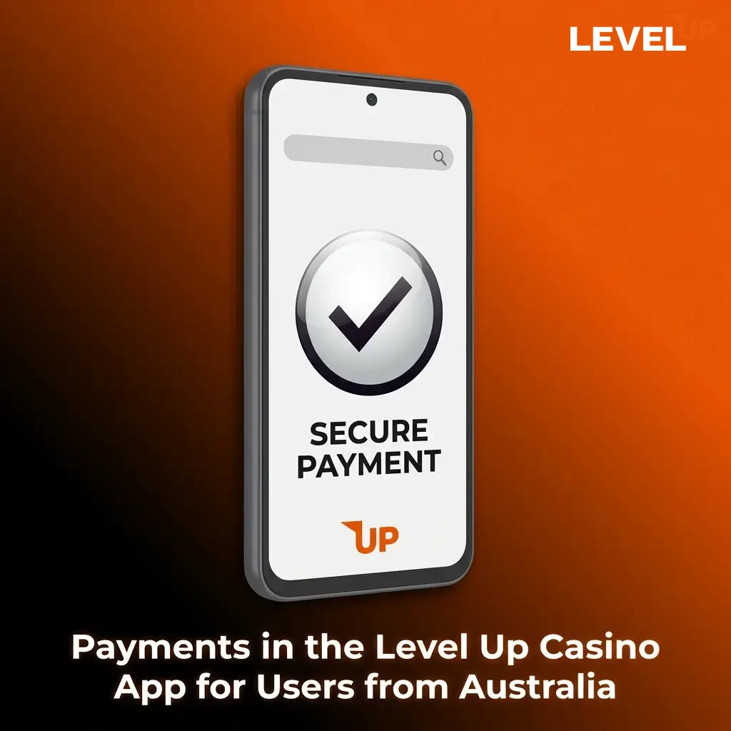 Payment methods for Level Up Casino Australia including Visa, Skrill, crypto, Apple Pay, with 15 AUD min deposit.