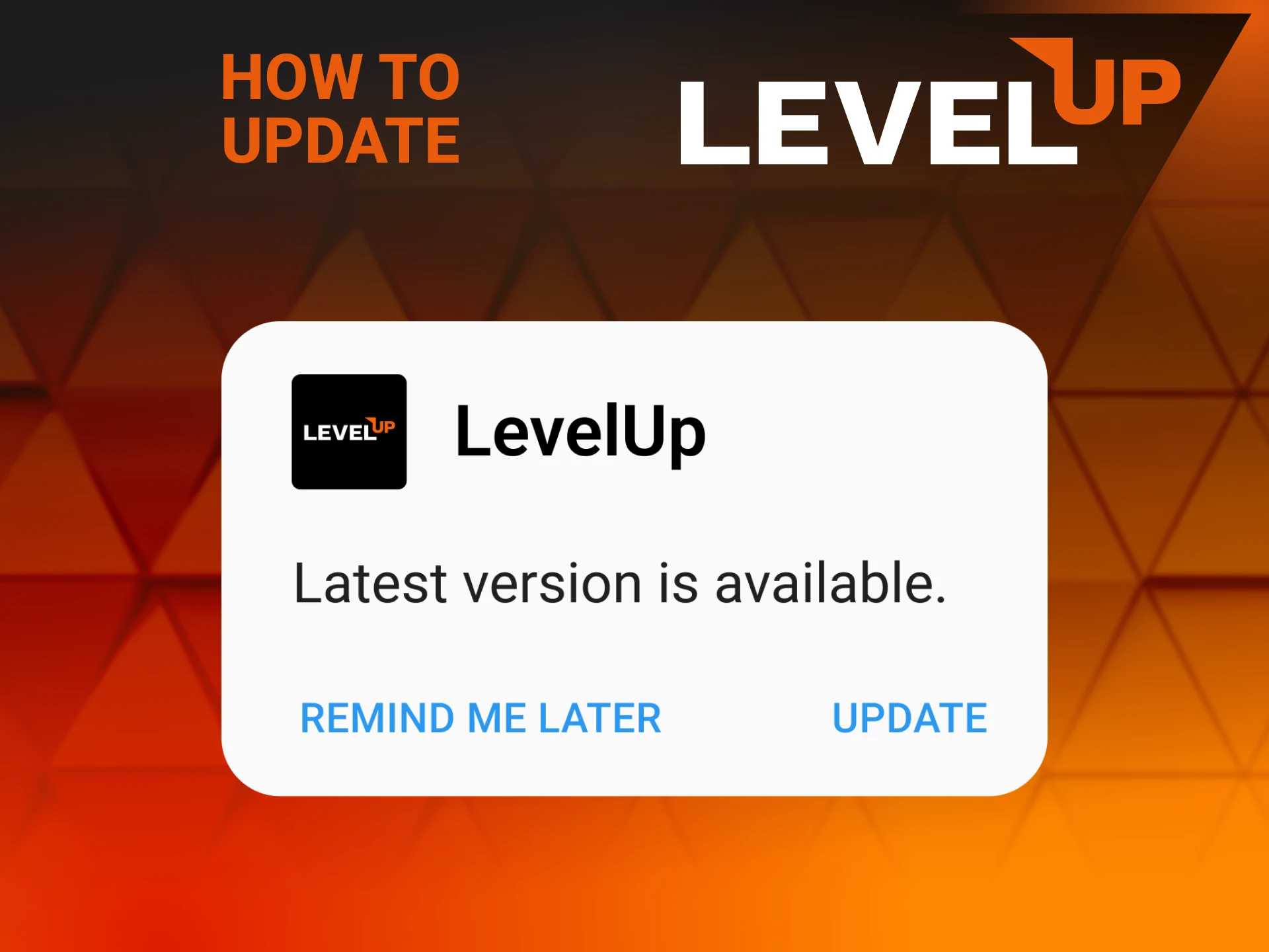 Update your active Android app version to get new casino features at Level Up.