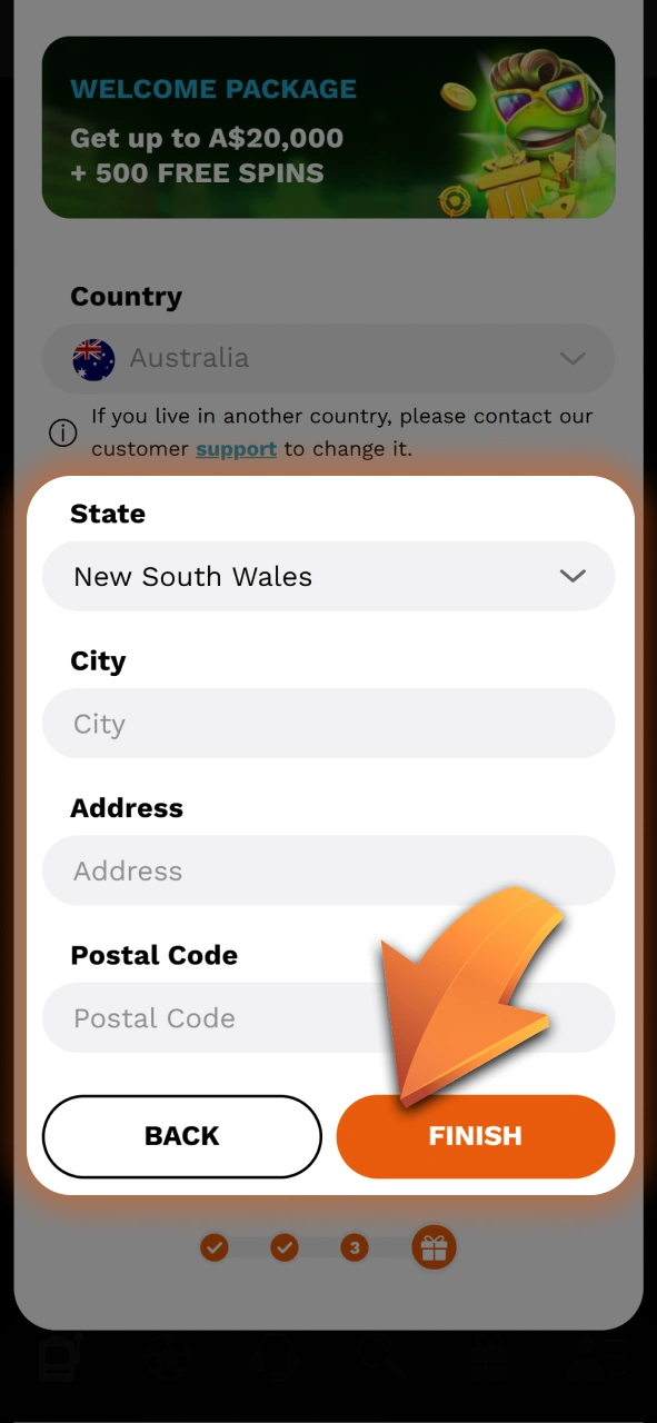 Follow the last prompt steps to complete your mobile completion at Level Up.